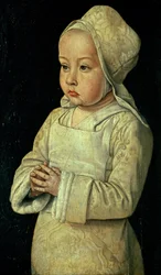 Retrato de Suzanne de Bourbon (1491-1521) filha de Pedro II e Ana da França, duque e duquesa de Bourbon, 1492-93